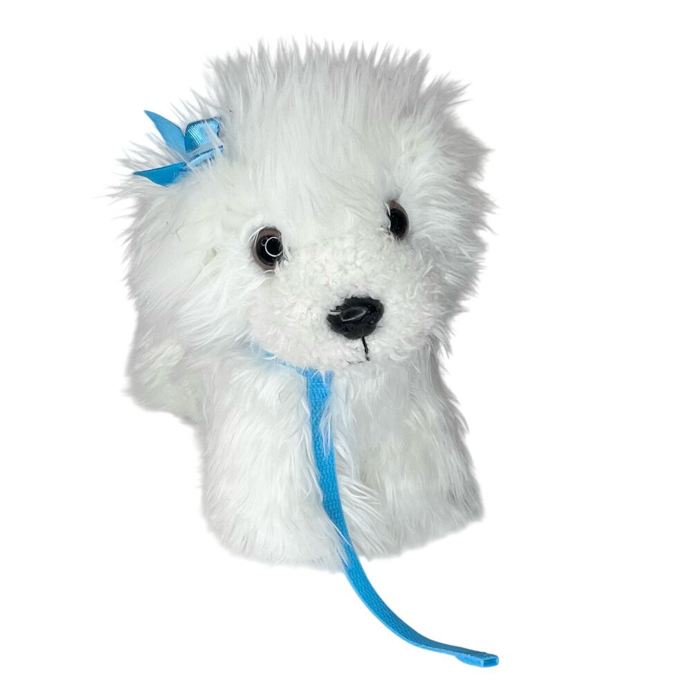 Yorkie Westie Sheep Dog Plush Doll Pet 10" Stuffed Animal Leash Collar Vtg